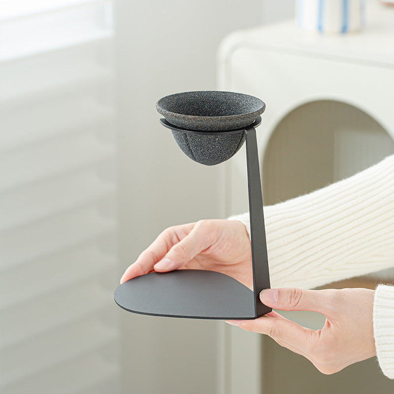 🏺 Ceramic Stone One-Piece Non-Porous Tea & Coffee Filter with Metal Holder