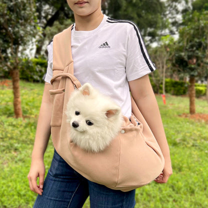 Warm Fall/Winter Pet Sling Carrier - Crossbody Travel Bag for Small Dogs & Cats