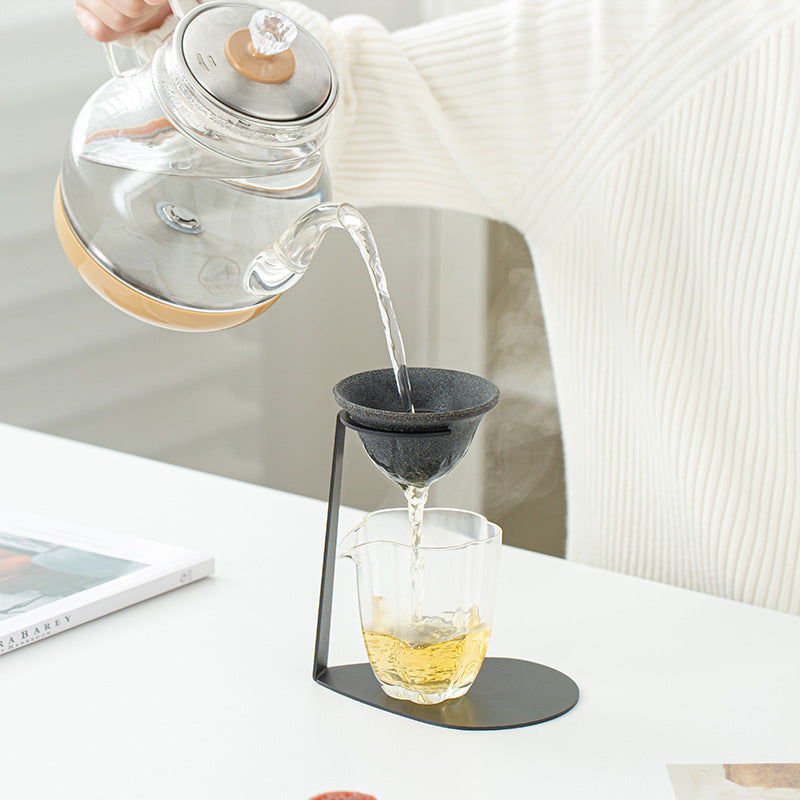 🏺 Ceramic Stone One-Piece Non-Porous Tea & Coffee Filter with Metal Holder