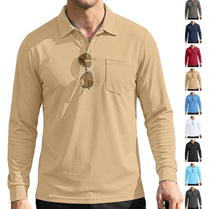 Men's Quick-Dry Birdseye Long-Sleeve Polo