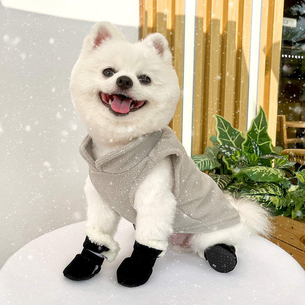 4PCS Plush Lined Dog Snow Boots-Warm, Secure & Winter-Ready Protection for Your Pet