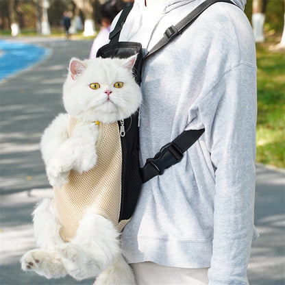 Pet Comfort Carrier Backpack- Adjustable Hands-Free Travel Bag for Cats & Dogs
