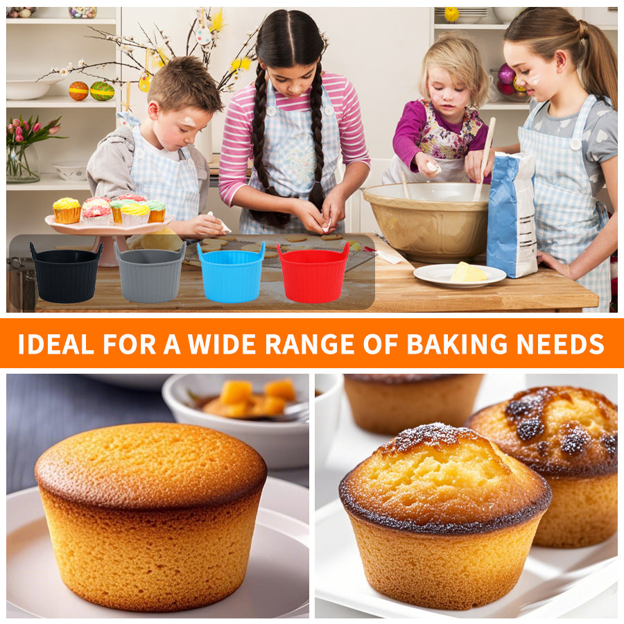 Muffin Cup Pudding Tart Cake Mold Air Fryer Silicone Baking Tray (Reusable)