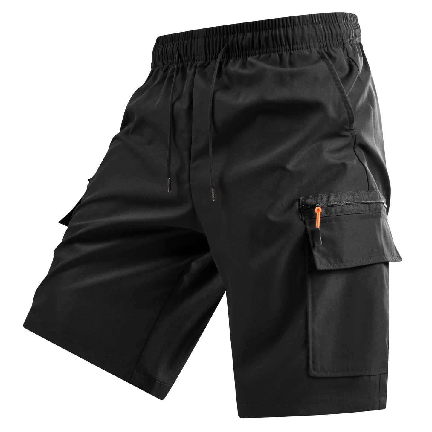 Men's Elastic Waist Cargo Shorts, Summer Breathable Multi-Pocket Casual Shorts for Outdoor & Daily