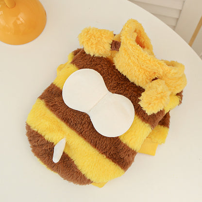 Cute Fluffy Bee Pet Costume - Warm Fleece Dog/Cat Outfit