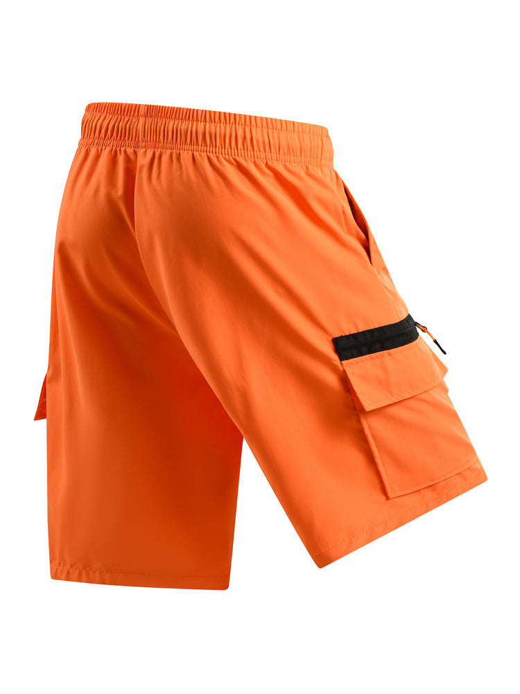 Men's Elastic Waist Cargo Shorts, Summer Breathable Multi-Pocket Casual Shorts for Outdoor & Daily