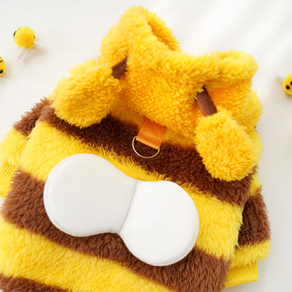 Cute Fluffy Bee Pet Costume - Warm Fleece Dog/Cat Outfit