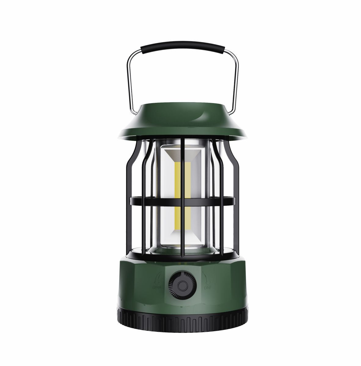 Vintage Retro LED Camping Lantern with Solar Panel & Dimmable Knob - COB Portable Tent Light