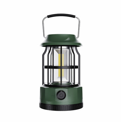 Vintage Retro LED Camping Lantern with Solar Panel & Dimmable Knob - COB Portable Tent Light