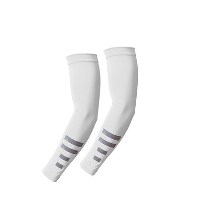 UV Sun Protection Arm Sleeves for Men/Women, Breathable Compression Arm Covers, Non-Slip Quick-Dry Sports Arm Guards with Reflective Design for Cycling, Running & Outdoor Activities