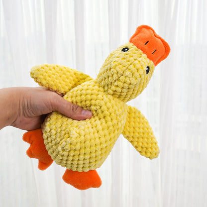 Quacking Duck Dog Toy - Upgraded Calming Soft Plush Stuffed Toy for Anxiety Relief