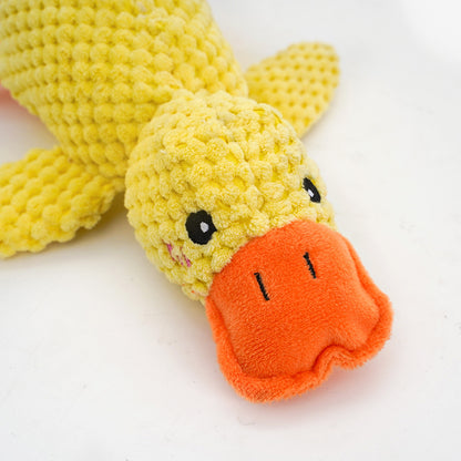 Quacking Duck Dog Toy - Upgraded Calming Soft Plush Stuffed Toy for Anxiety Relief