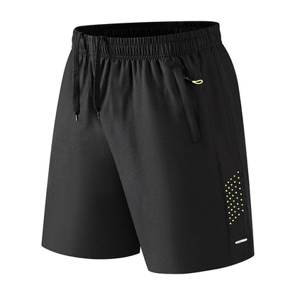 Men's Quick-Dry Athletic Shorts, Breathable Elastic Workout Shorts, Lightweight Running & Gym Shorts with Zipper Pockets, Casual Summer Sports Shorts for Outdoor Activities