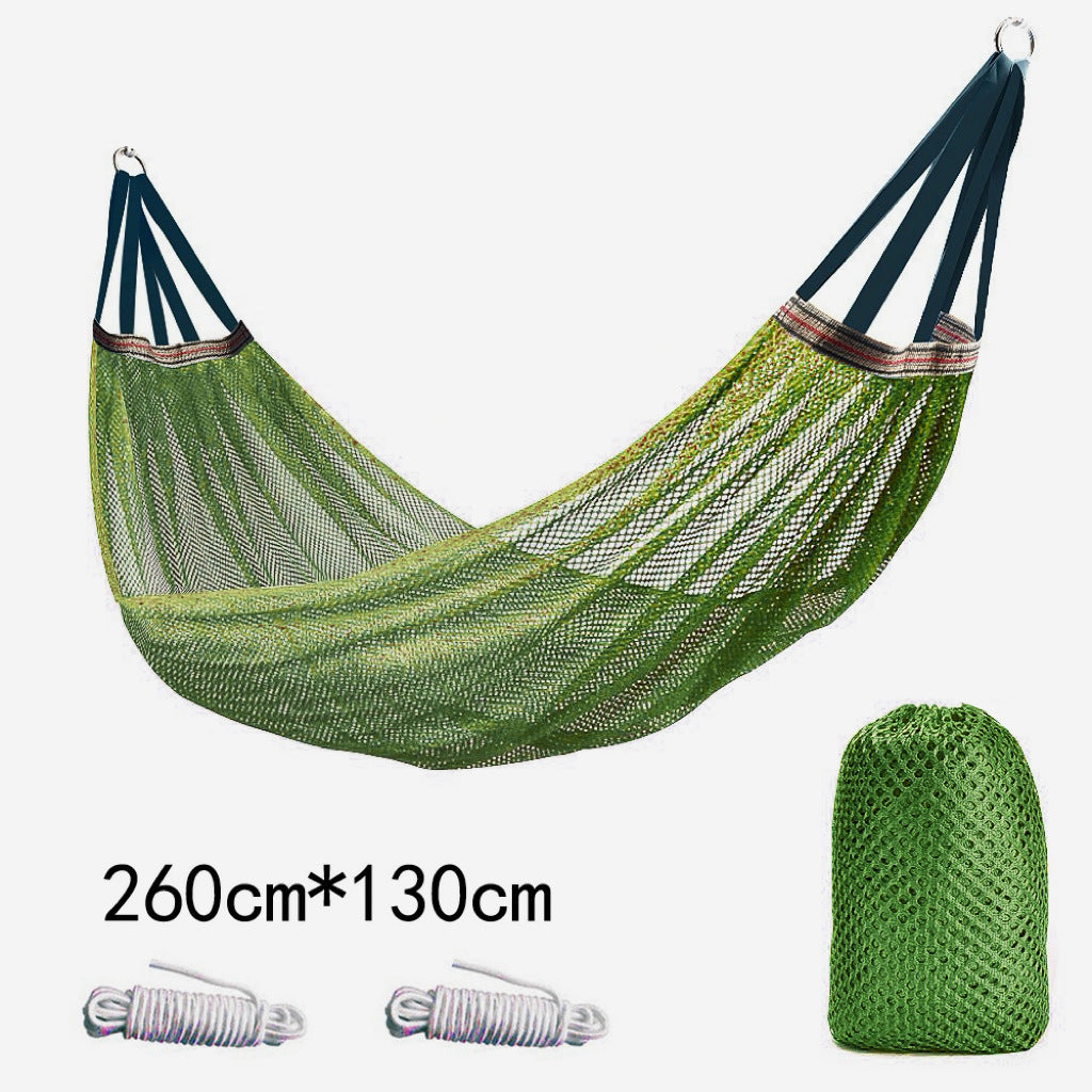 Breathable Nylon Mesh Hammock - Portable Outdoor Camping Hammock with Tree Straps