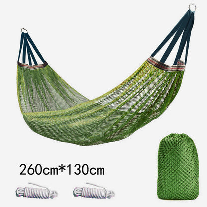 Breathable Nylon Mesh Hammock - Portable Outdoor Camping Hammock with Tree Straps