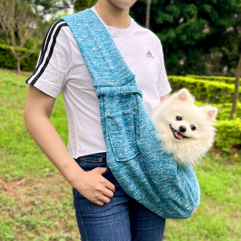 Warm Fall/Winter Pet Sling Carrier - Crossbody Travel Bag for Small Dogs & Cats