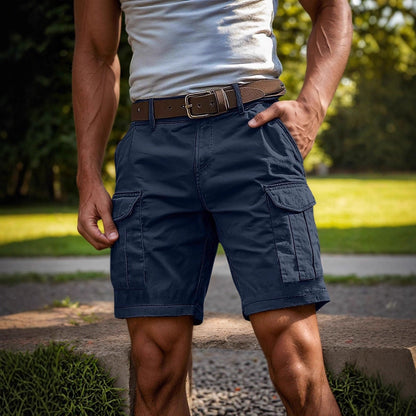 Men's Fashion High Waisted Workwear Shorts Summer Casual Sport Multi-Pocket