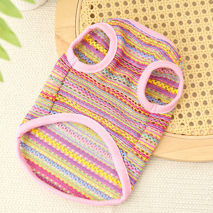 Summer Breeze Striped Pet Harness Shirt