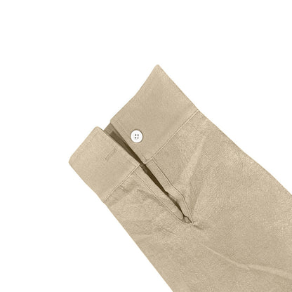 Men's Linen Blend 2-Piece Outfit, Stand Collar Roll-Up Sleeve Shirt & Wide Leg Pants Casual Set