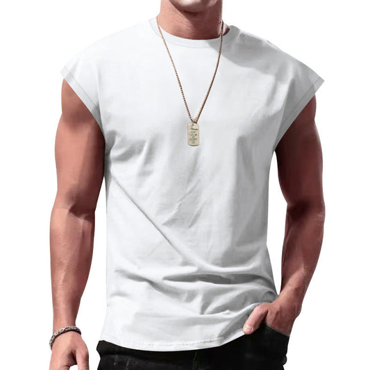 Men's Casual Sleeveless T-Shirt, Relaxed Fit Lightweight Breathable Tank Top for Summer