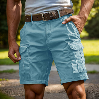 Men's Fashion High Waisted Workwear Shorts Summer Casual Sport Multi-Pocket