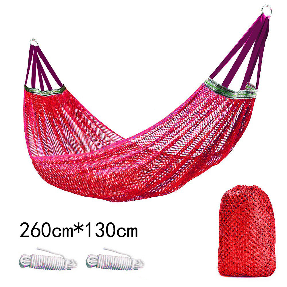 Breathable Nylon Mesh Hammock - Portable Outdoor Camping Hammock with Tree Straps