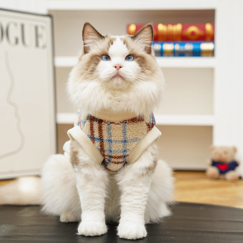 Cozy Plaid Fleece Pet Vest