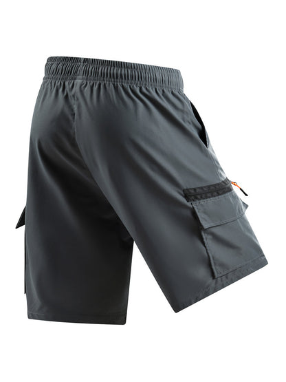 Men's Elastic Waist Cargo Shorts, Summer Breathable Multi-Pocket Casual Shorts for Outdoor & Daily