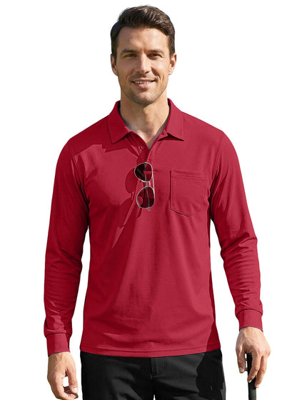 Men's Quick-Dry Birdseye Long-Sleeve Polo