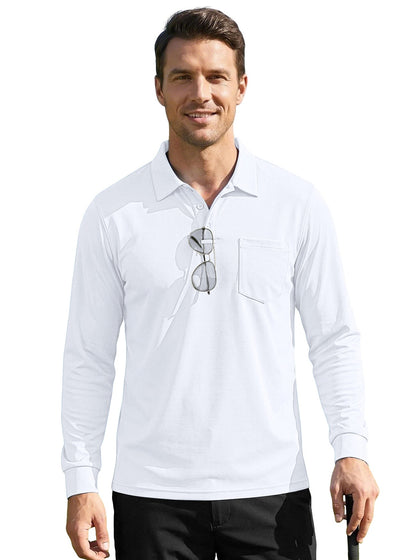 Men's Quick-Dry Birdseye Long-Sleeve Polo