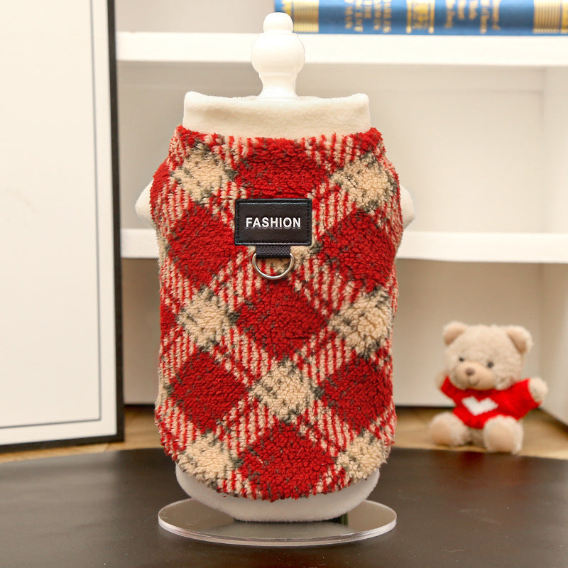 Cozy Plaid Fleece Pet Vest