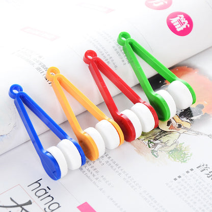 5 PCS Portable Eyeglasses Cleaner Clip - Mini Lens Cleaning Tool with Microfiber Pads for Sunglasses & Eyewear