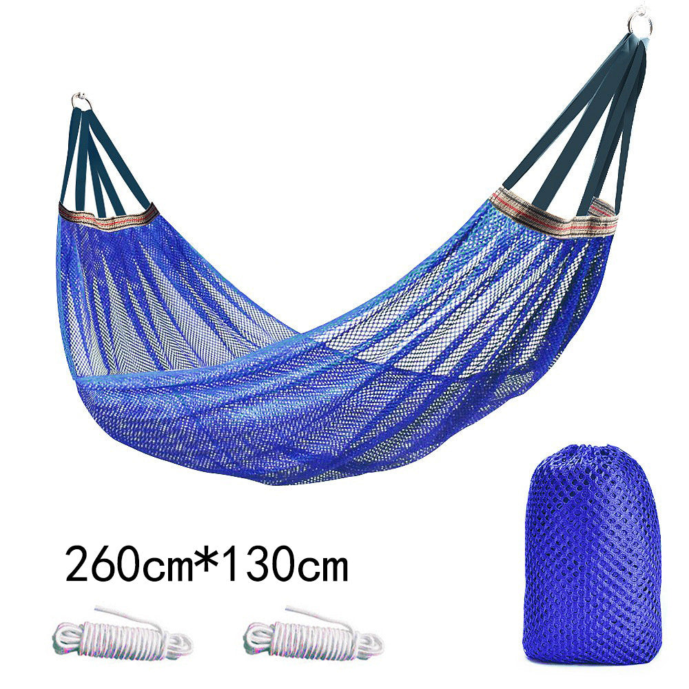 Breathable Nylon Mesh Hammock - Portable Outdoor Camping Hammock with Tree Straps