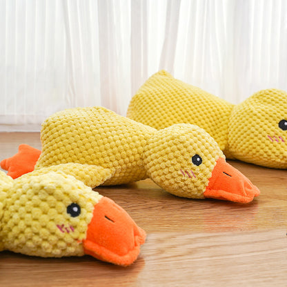 Quacking Duck Dog Toy - Upgraded Calming Soft Plush Stuffed Toy for Anxiety Relief