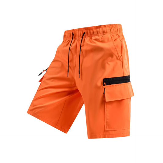 Men's Elastic Waist Cargo Shorts, Summer Breathable Multi-Pocket Casual Shorts for Outdoor & Daily