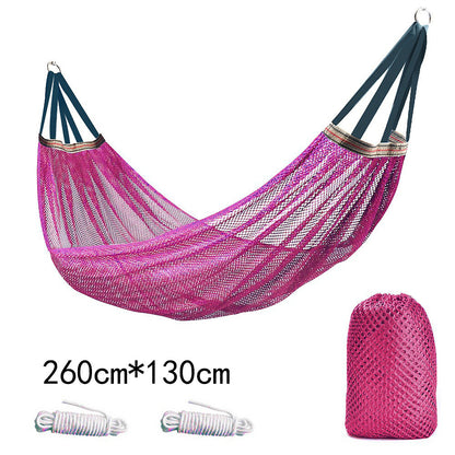 Breathable Nylon Mesh Hammock - Portable Outdoor Camping Hammock with Tree Straps