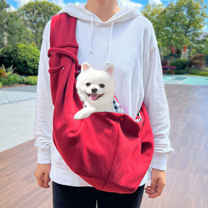 Warm Fall/Winter Pet Sling Carrier - Crossbody Travel Bag for Small Dogs & Cats