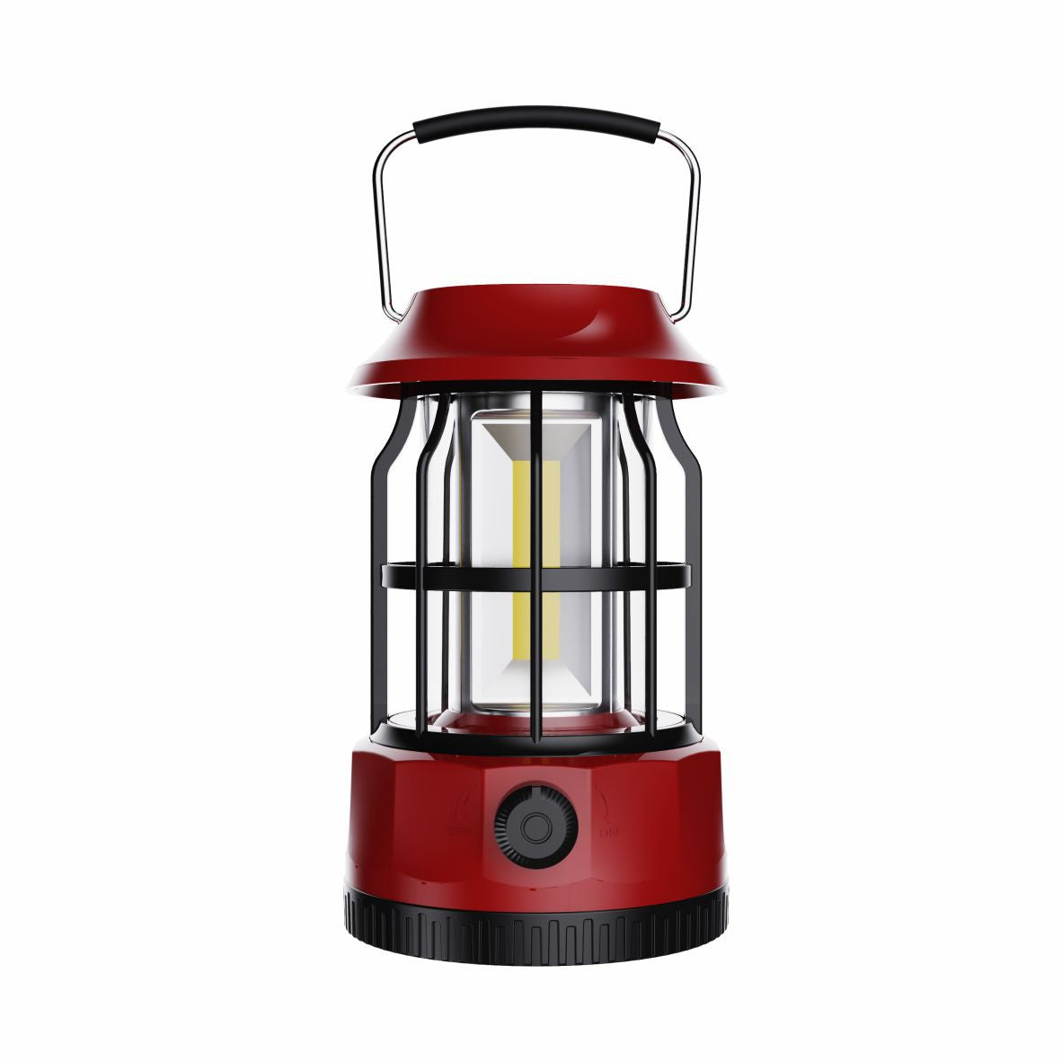 Vintage Retro LED Camping Lantern with Solar Panel & Dimmable Knob - COB Portable Tent Light