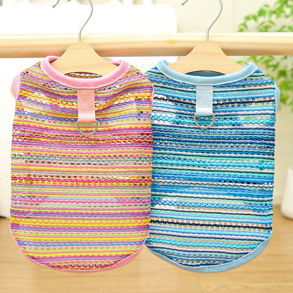 Summer Breeze Striped Pet Harness Shirt