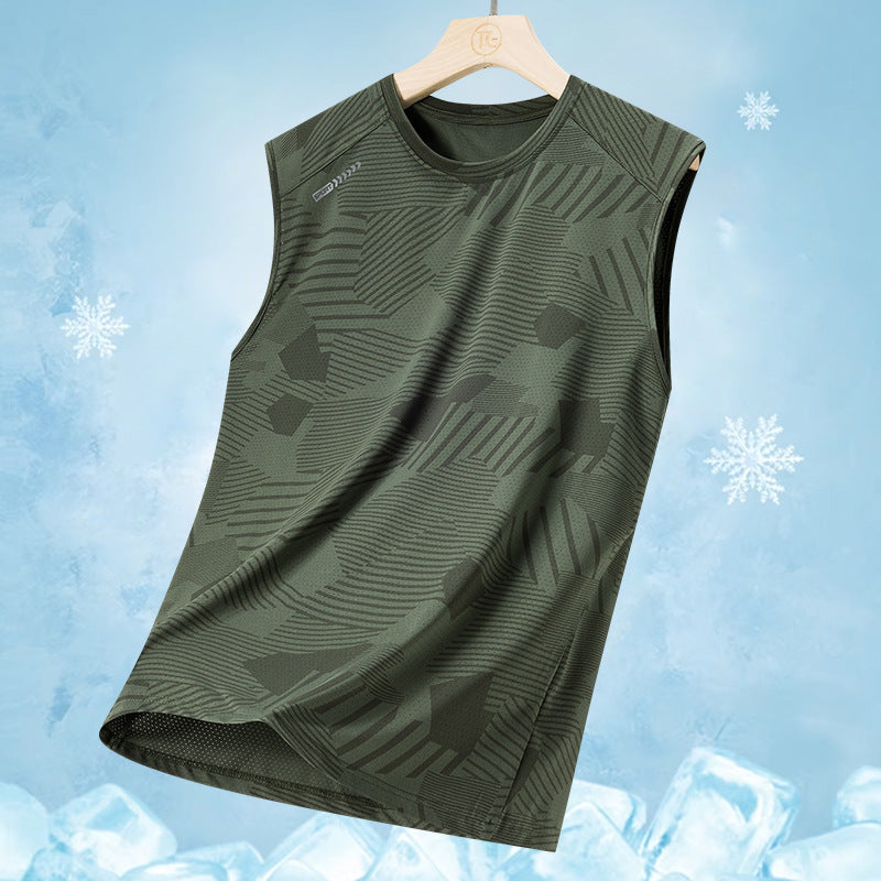 Men's Camo Print Quick-Dry Tank Top – Breathable Summer Sleeveless Shirt