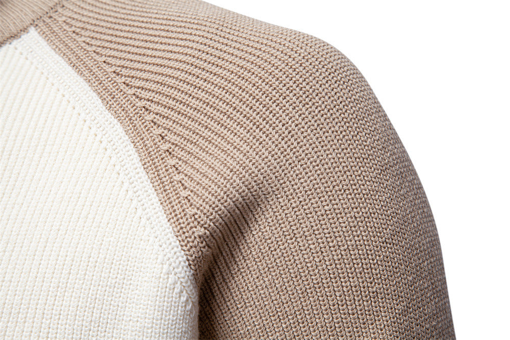 Men's Colorblock Quarter Zip Business Casual Sweater