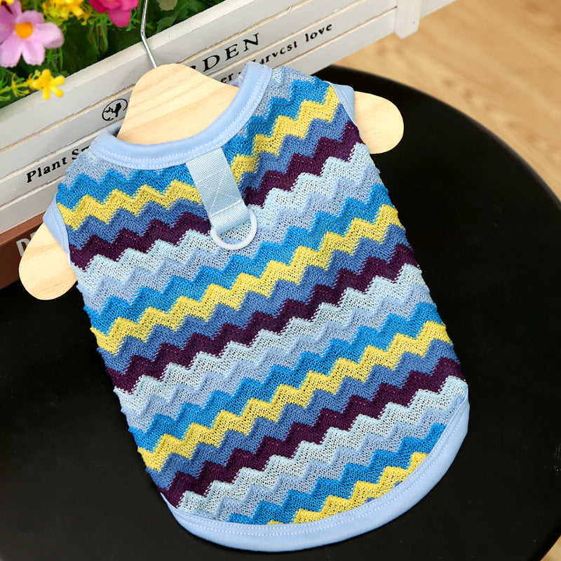 Summer Breeze Striped Pet Harness Shirt