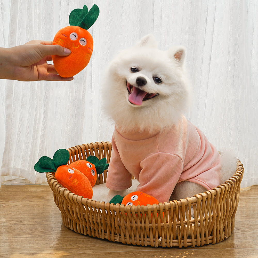 Squeaky Chicken Leg/Carrot Dog Chew Toy