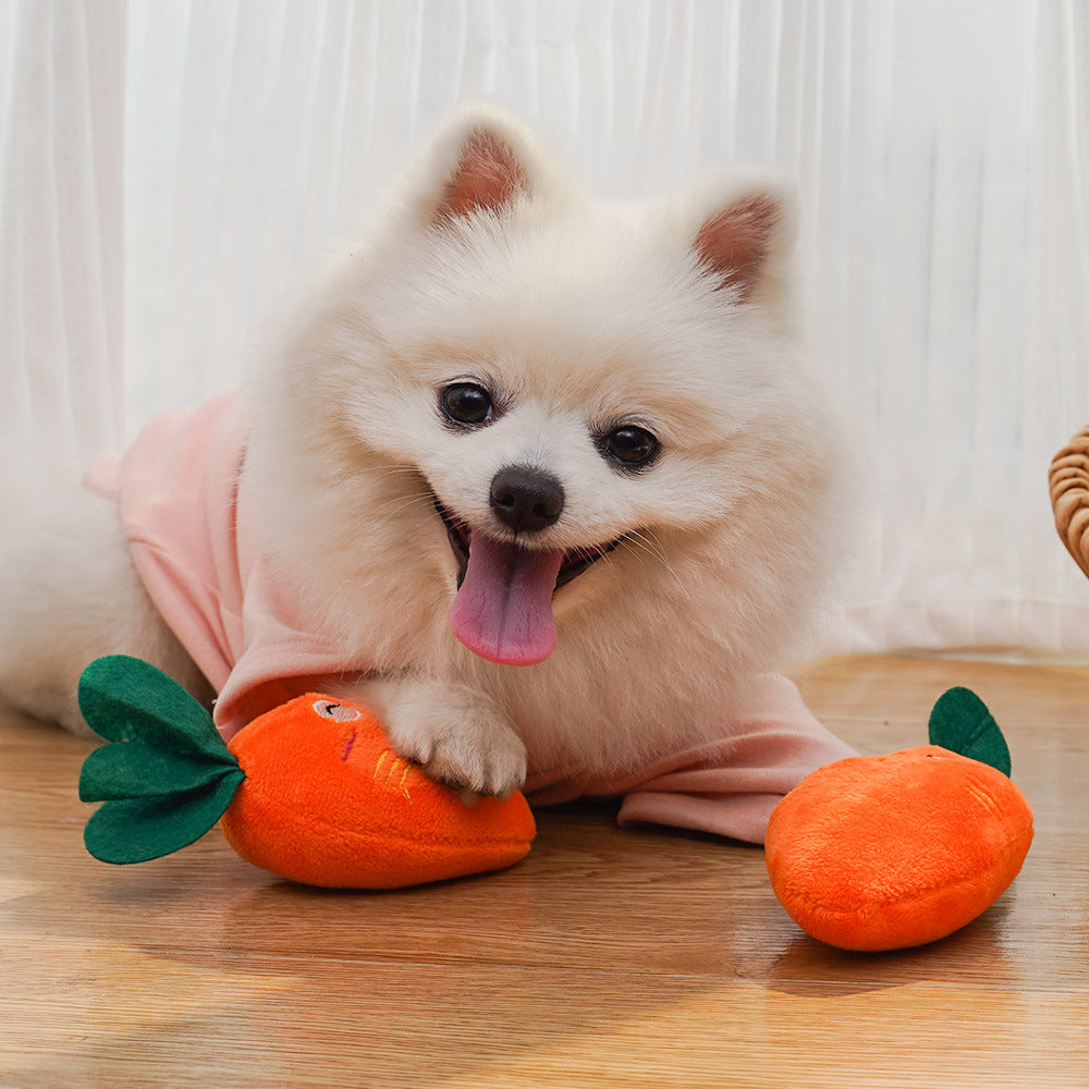 Squeaky Chicken Leg/Carrot Dog Chew Toy