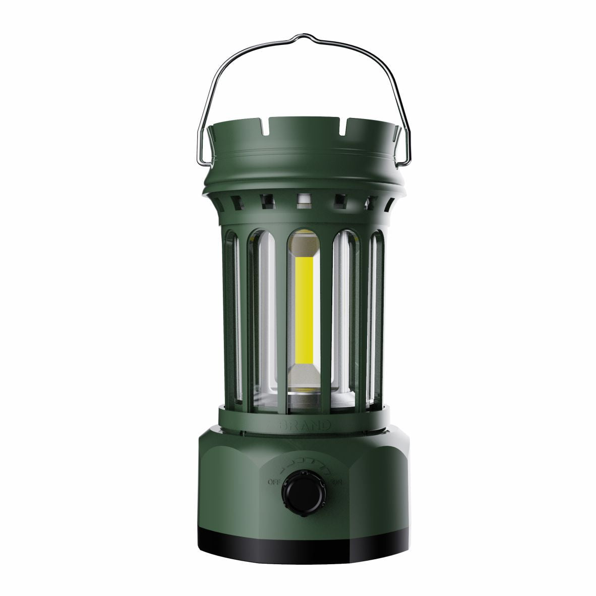 Vintage Retro LED Camping Lantern with Solar Panel & Dimmable Knob - COB Portable Tent Light