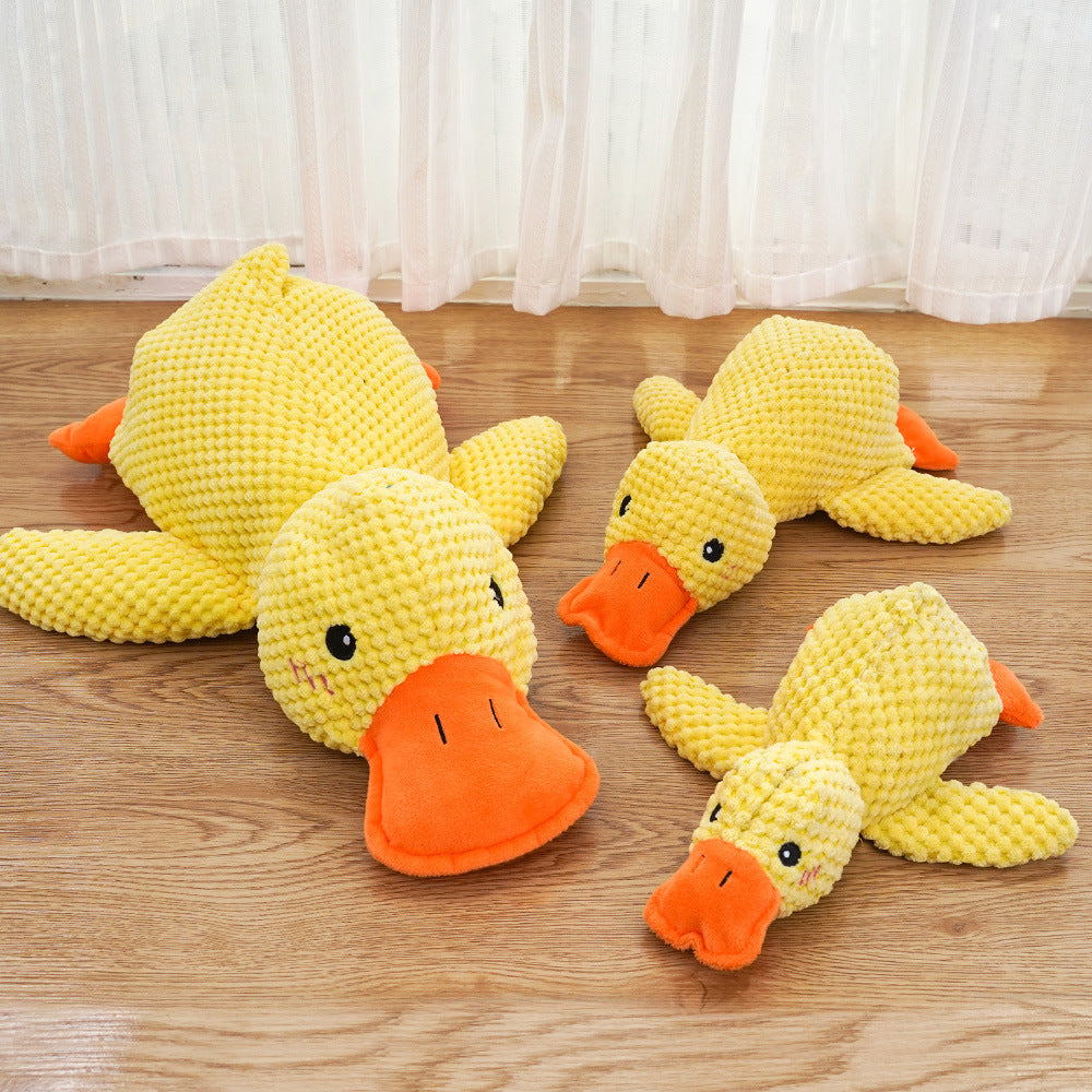 Quacking Duck Dog Toy - Upgraded Calming Soft Plush Stuffed Toy for Anxiety Relief