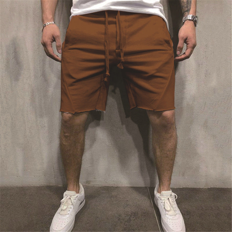 Loose Plain Elastic Waist Shorts