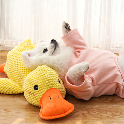 Quacking Duck Dog Toy - Upgraded Calming Soft Plush Stuffed Toy for Anxiety Relief