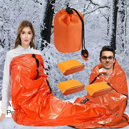 2-Pack Emergency Bivvy Sack - Waterproof Thermal Mylar Survival Sleeping Bag for Camping, Hiking & Car Emergency Kits