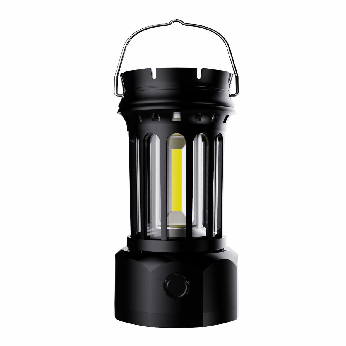 Vintage Retro LED Camping Lantern with Solar Panel & Dimmable Knob - COB Portable Tent Light